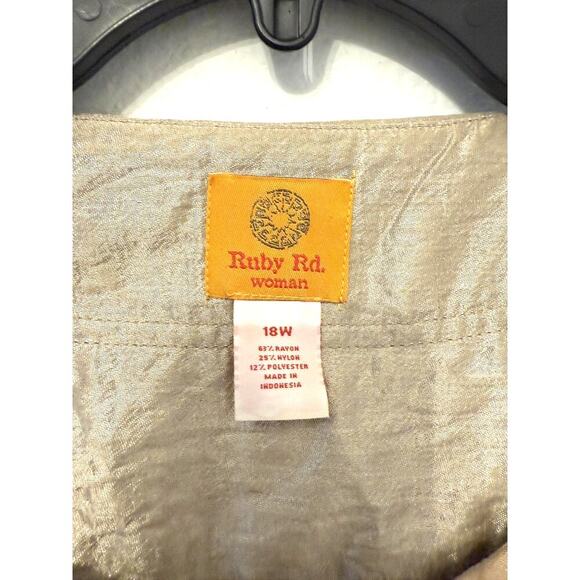 Ruby Rd Vintage Jacket Womens 18W Lightweight Utility Pockets Drawstring Nylon - Picture 4 of 6